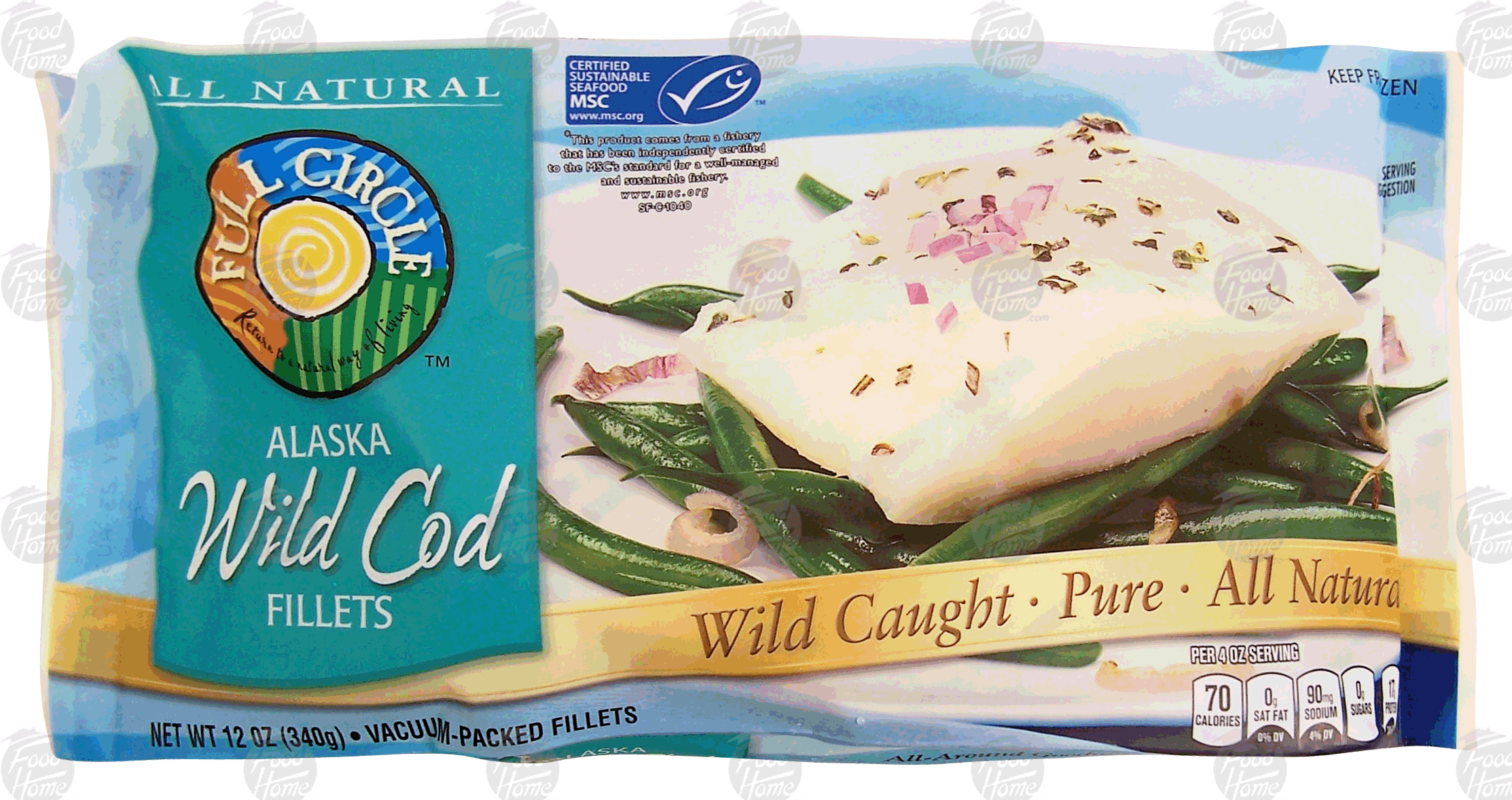 Full Circle  all natural alaska wild cod fillets, vacuum-packed fillets Full-Size Picture